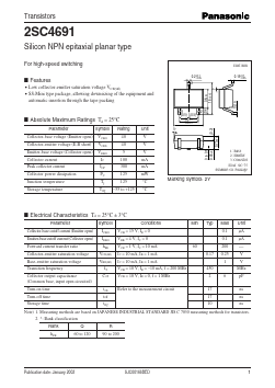 2SC4691 Datasheet PDF Panasonic Corporation