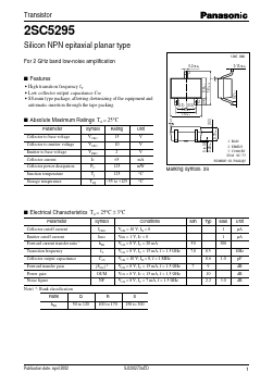 2SC5295 Datasheet PDF Panasonic Corporation