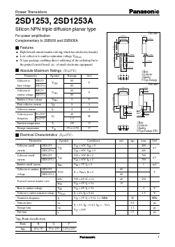 2SD1253 Datasheet PDF Panasonic Corporation