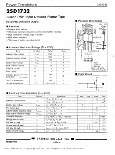 D1732 Datasheet PDF Panasonic Corporation