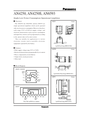 AN4250 Datasheet PDF Panasonic Corporation