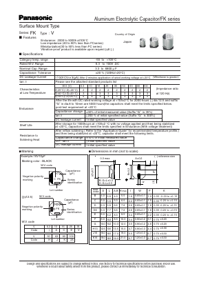 EEVFK1A220R Datasheet PDF Panasonic Corporation