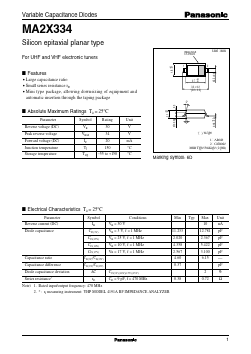 MA2X334 Datasheet PDF Panasonic Corporation