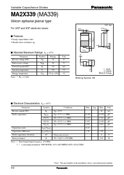 MA2X339 Datasheet PDF Panasonic Corporation