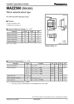 MA2Z360 Datasheet PDF Panasonic Corporation