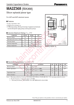 MA2Z368 Datasheet PDF Panasonic Corporation