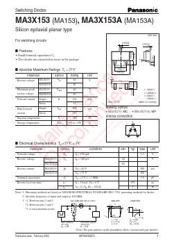 MA153A Datasheet PDF Panasonic Corporation