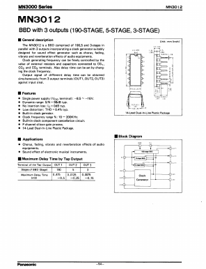 MN3012 Datasheet PDF Panasonic Corporation