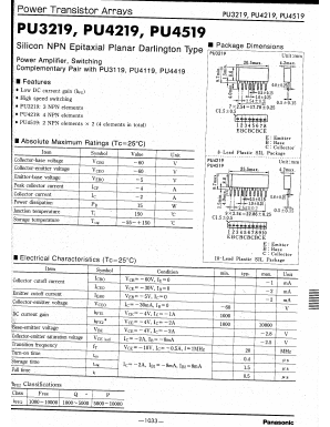 PU4219 Datasheet PDF Panasonic Corporation
