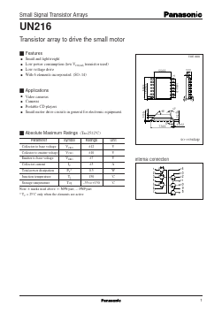 UN216 Datasheet PDF Panasonic Corporation