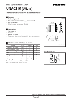 UNA0216 Datasheet PDF Panasonic Corporation
