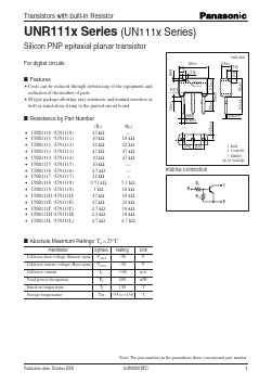 UN111X Datasheet PDF Panasonic Corporation