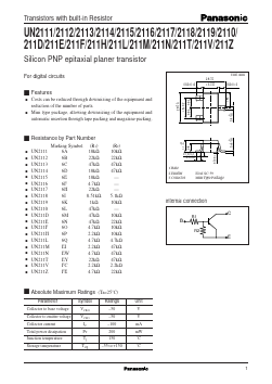 UN211F Datasheet PDF Panasonic Corporation