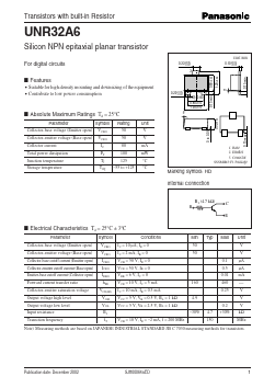 UNR32A6 Datasheet PDF Panasonic Corporation