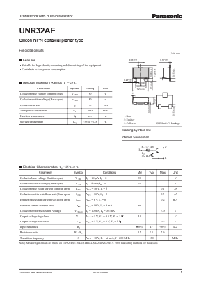 UNR32AE Datasheet PDF Panasonic Corporation