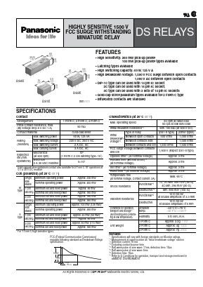 DS1E-M-DC1.5V Datasheet PDF Panasonic Corporation