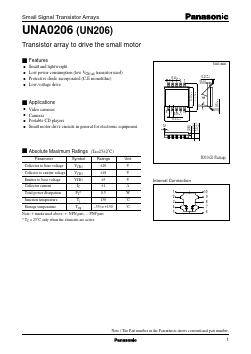 UNA0206 Datasheet PDF Panasonic Corporation