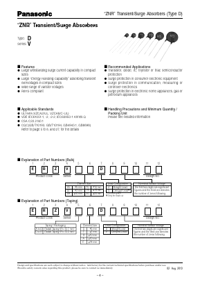 ERZ-V05D101 Datasheet PDF Panasonic Corporation