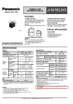 JJM1-12 Datasheet PDF Panasonic Corporation