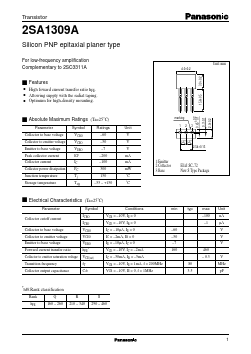 2SA1309A Datasheet PDF Panasonic Corporation
