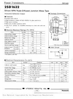 2SD1632 Datasheet PDF Panasonic Corporation