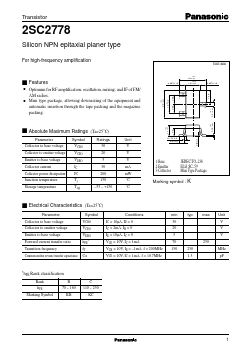 2SC2778 Datasheet PDF Panasonic Corporation