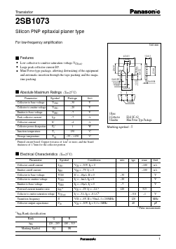 2SB1073 Datasheet PDF Panasonic Corporation