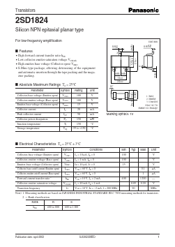 2SD1824 Datasheet PDF Panasonic Corporation