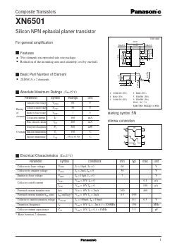 XN6501 Datasheet PDF Panasonic Corporation