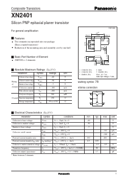 XN2401 Datasheet PDF Panasonic Corporation