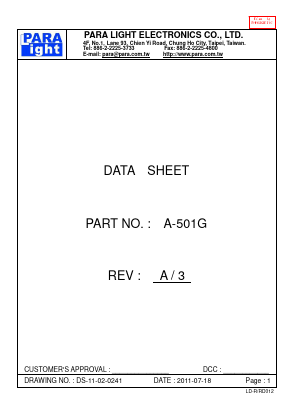 A-501G Datasheet PDF Para Light Electronics