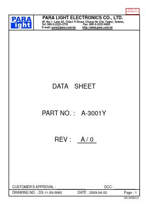 A-3001Y Datasheet PDF Para Light Electronics