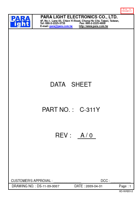 C-311Y Datasheet PDF Para Light Electronics