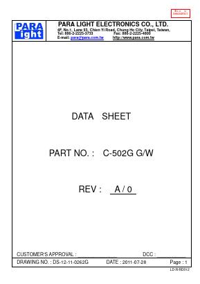 C-502G Datasheet PDF Para Light Electronics