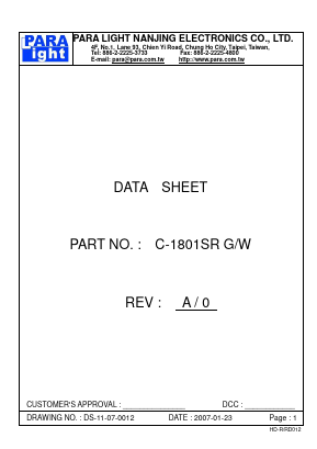 C-1801SR Datasheet PDF Para Light Electronics