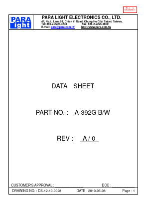 A-392G Datasheet PDF Para Light Electronics