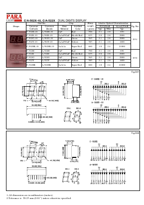 A-502H-10_ Datasheet PDF Para Light Electronics