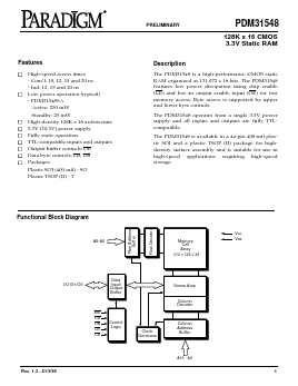 PDM31548SA10I Datasheet PDF Paradigm Technology