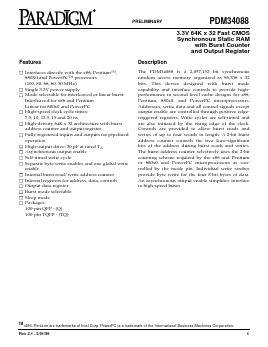 PDM34088SA10QATR Datasheet PDF Paradigm Technology