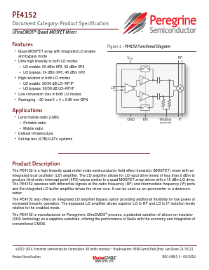 PE4152 Datasheet PDF Peregrine Semiconductor