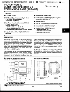 P4C164-12CMB Datasheet PDF Performance Semiconductor