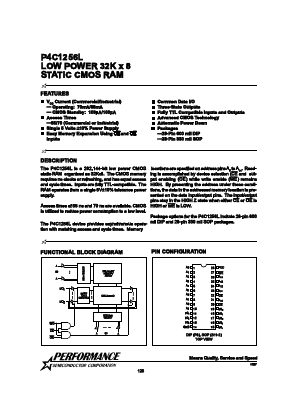 P4C1256L-55SC Datasheet PDF Performance Semiconductor