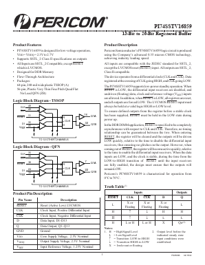 PI74SSTV16859ZB Datasheet PDF Pericom Semiconductor