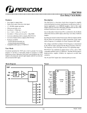 PI6C9910AS Datasheet PDF Pericom Semiconductor
