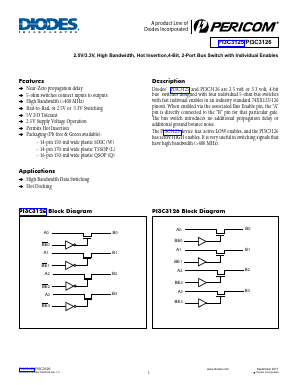 PI3C3125 Datasheet PDF Pericom Semiconductor
