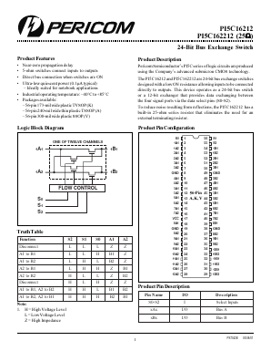 PI5C16212A Datasheet PDF Pericom Semiconductor