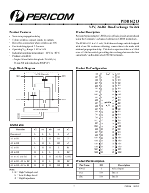 PI3B16213 Datasheet PDF Pericom Semiconductor