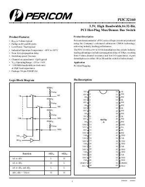 PI3C32160A Datasheet PDF Pericom Semiconductor