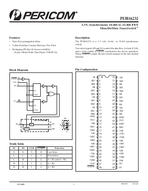 PI3B16232A Datasheet PDF Pericom Semiconductor