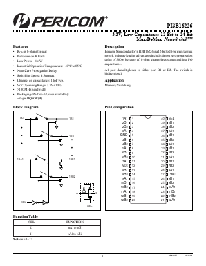 PI3B16226B Datasheet PDF Pericom Semiconductor